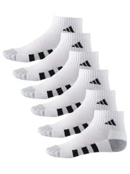 adidas Youth Cushioned Quarter 6-Pack Sock White