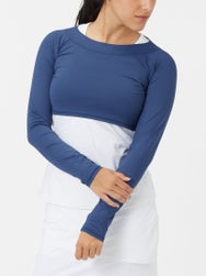 BloqUV Women's Crop Long Sleeve Top - Navy