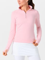 BloqUV Women's Half Zip Top - Tickle Me Pink