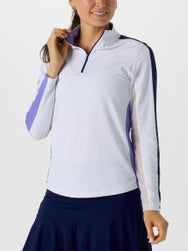 IBKUL Women's Colorblock Zip Long Sleeve