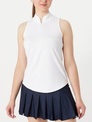 Jofit Women's Core Scallop Mock Cutaway Tank - White