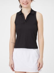 KSwiss Women's Core Sleeveless Rib Polo - Black