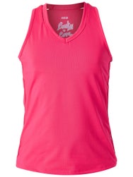 Lucky in Love Girl's Core Cutout V-Neck Tank - Coral