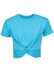 Lucky In Love Girl's Peek-A-Bow Top - Blue