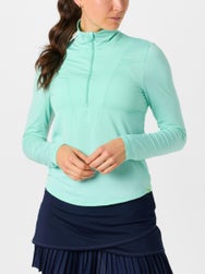 Lucky In Love Women's Eyelet Free Play Zip Top