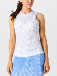 Lucky In Love Women's Love Me Blue Tie Back Tank