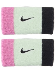 Nike Swoosh Doublewide Wristbands 2Pk Volt/Pink