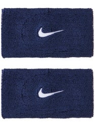 Nike Swoosh Doublewide Wristbands 2Pk Navy/White