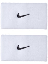 Nike Swoosh Doublewide Wristbands 2Pk White