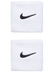 Nike Swoosh Singlewide Wristbands 2 Pk White/Black