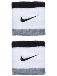 Nike Swoosh Singlewide Wristbands 2 Pk White/Grey/Black
