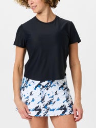 Sofibella Women's Electric Blue Black Magic Mesh Top