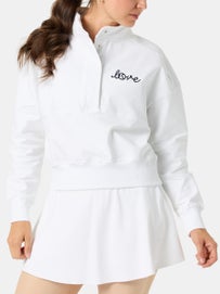Ame & Lulu Wms Warmup Love Pullover White S