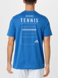 adidas Men's Spring Graphic Top Blue L