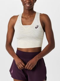 Asics Wms Match Jacquard Crop Top Off White L