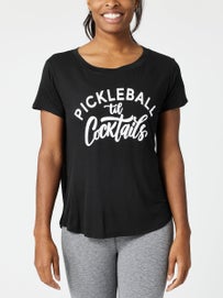 BK1/Bird & Vine Wms Pickleball Cocktails Top Black S