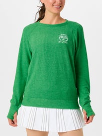 Bird & Vine Wms Reverse Fleece Tennis Crest Green L