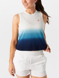 Dilly Life Wms Dip Dye Perf Tank Wh/Blue XS
