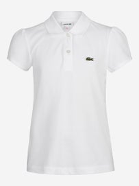 Lacoste Girl's Scallop Collar Polo White 14A