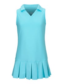 Li Mi Girl's Tutti Frutti Polo Pleat Dress Teal L