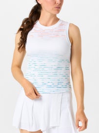Lucky in Love Wms Waves Muscle Tank White XS
