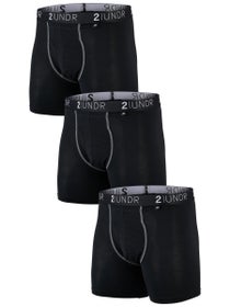 2UNDR Men's Swing Shift 6" Boxer Brief 3-Pack - Black