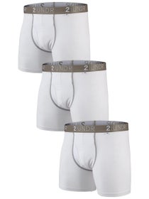 2UNDR Men's Swing Shift 6" Boxer Brief 3-Pack - White