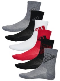 adidas Youth Cushioned 2.0 Crew 6-Pack Sock Red/Black