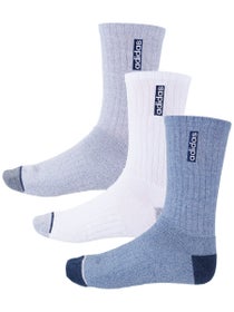 adidas Men's Classic Cushioned 3-Pack Crew Socks Blue