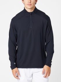 IBKUL Men's 1/2 Zip Mock Long Sleeve - Black