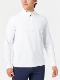 IBKUL Men's 1/2 Zip Mock Long Sleeve - White