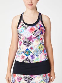 Jerdog Women's Paisley Garden T-Back Tank