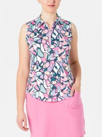 Jofit Women's Mosaic Bloom Sleeveless Polo 