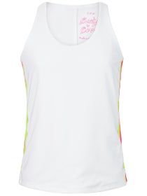 Lucky in Love Girl's Prisma Stripe Tank- White