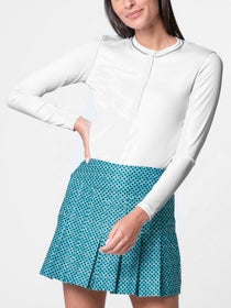 Lucky In Love Women's Eyelet Riviera Henley Long Sleeve