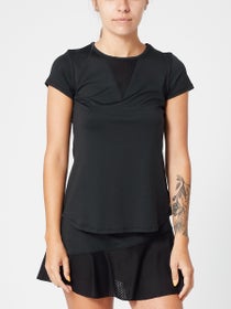 LIJA Women's Core Deep V-Neck Top - Black