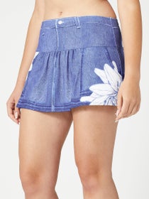 Lucky in Love Women's Floral Denim Skirt