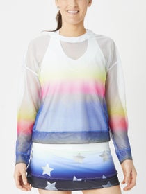 Lucky in Love Women's Neon Illuminate Mesh LS Top