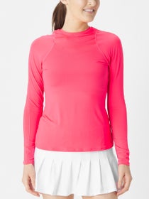 Lucky in Love Women's L-UV Breeze LS Top - Coral Crush