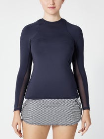 Lucky in Love Women's L-UV Breeze LS Top - Navy
