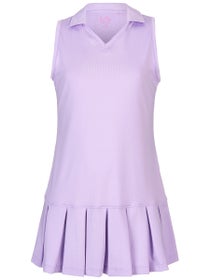 Li Mi Girl's Pansies Polo Pleat Dress