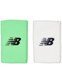 New Balance Spring Doublewide Wristbands - White/Jade