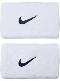 Nike Swoosh Double Wide Wristband White/Navy