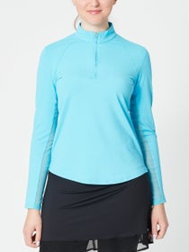 SanSoleil Women's Soltek LUX 1/4 Zip - Carribean