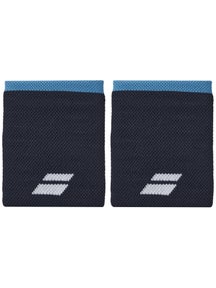 Babolat Men's 2025 Logo Doublewide Wristbands - Dk Blue