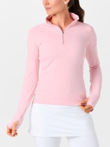 BloqUV Women's Half Zip Top - Tickle Me Pink