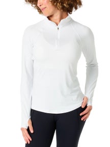 BloqUV Women's Half Zip Top - White