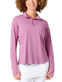 BloqUV Women's Relaxed 1/2 Zip Top - Wild Rose