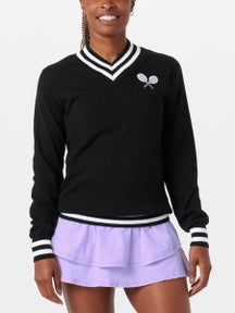 Bubble Women's Hatton Crossed Racquets Sweater - Black
