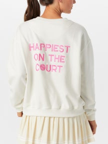 CourtLife Women's Happiest On The Court Tennis Crewneck